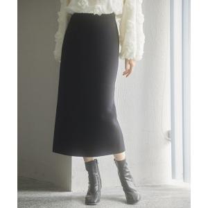 スカート レディース 暖かい オフィスカジュアル 楽ちん ニット スカート 裏起毛 冬 ハイウエスト