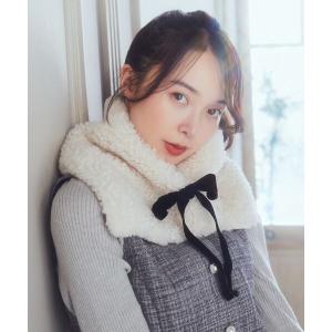 お値下げ中♡Rene ルネ　ファーティペット　リボン　マフラー チュチュアンナ マフラー ストール リボン付きフェイクファー
