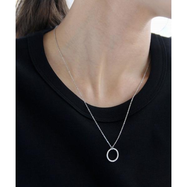 ネックレス 金属アレルギー対応 サークルモチーフネックレス レディース