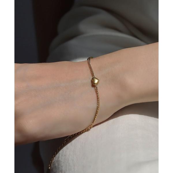 ブレスレット 金属アレルギー対応 ハートチェーンブレスレット レディース