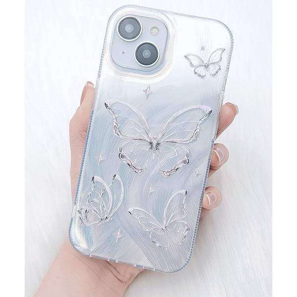 スマホケース 立体 バタフライ オーロラ iPhone ケース
