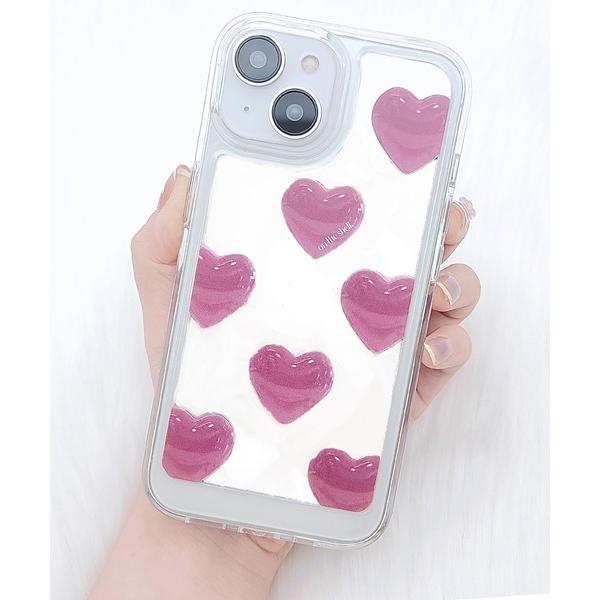 スマホケース ぷっくり ハート ミラー iPhone ケース