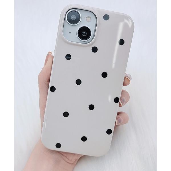 スマホケース シンプル バイカラー ドット iPhone ケース