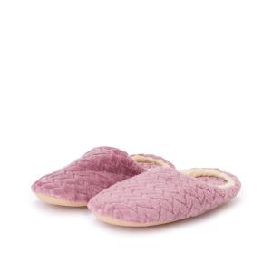 スリッパ ヘリンボーン柄 配色 ふわふわ ファー ルームシューズ