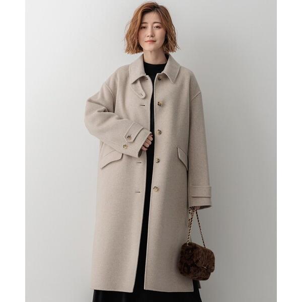 ステンカラーコート コート MANTECOPureリバー ロングコート レディース