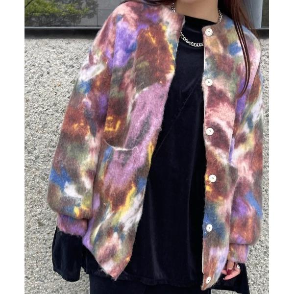 カーディガン UND TEXTURE ART FLOWER KNIT CARDIGAN レディース