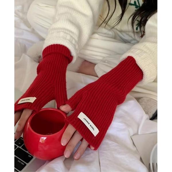 アームカバー 「 ammy. / エイミードット 」 ワンポイント タグ ニット アームウォーマー ...