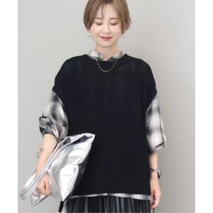 ブラウス シャツ SET イージーケアギャザーシャツ+ニットベスト レディース