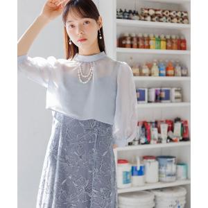 パーティードレス ドレス 「formformaオリジナル」シアーブラウス×スパンコール刺繍ドレス/結婚式/パーティー/お呼ばれ