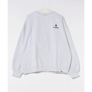 トレーナー スウェット 「SEQUENZ/シークエンズ×PLAYBOY/プレイボーイ」バックワッペン裏起毛 スウェットトレーナー メンズ レディース