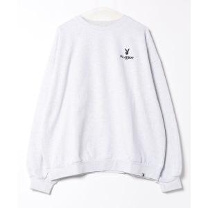 トレーナー スウェット 「SEQUENZ/シークエンズ×PLAYBOY/プレイボーイ」バックワッペン 裏起毛 スウェットトレーナー メンズ レディース