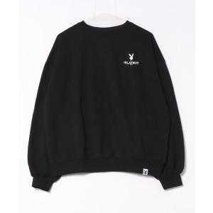 トレーナー スウェット 「SEQUENZ/シークエンズ×PLAYBOY/プレイボーイ」バックワッペン 裏起毛 スウェットトレーナー メンズ レディース