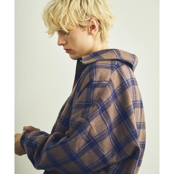 コート ジャケット ドロップショルダーチェックシャツジャケットビッグシルエット メンズ レディース