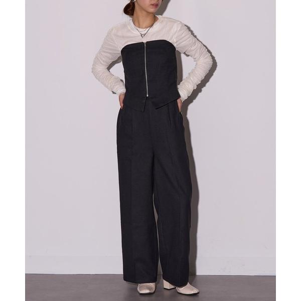 パンツ 「MAISON BREEZE reveur」ウールライク ベアトップ×パンツ セットアップ ...