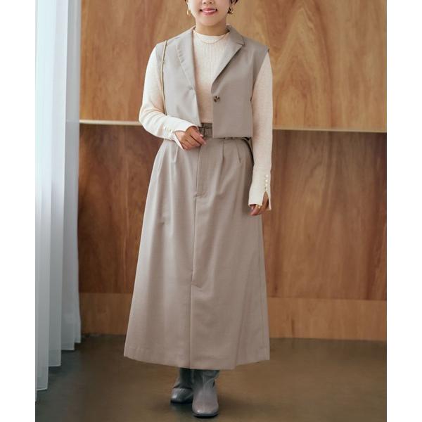 ワンピース ショートジレ×ナロースカートセットアップ「低身長・小柄女性」