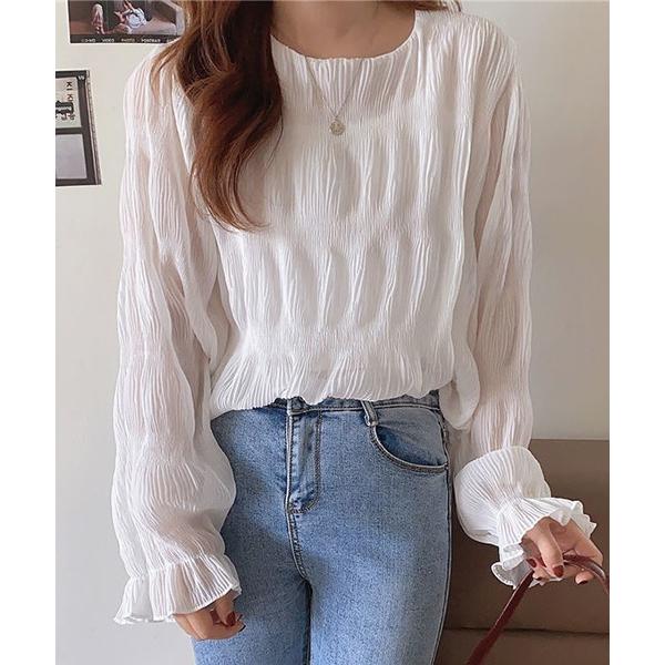 ブラウス シャツ YUGA ラウンドネックトップス レディース