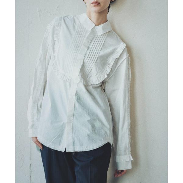 ブラウス シャツ CUT-OFF FRILLED BLOUSE | カットオフフリルブラウス レディ...