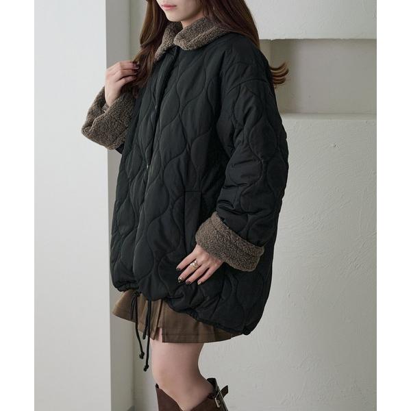 ブルゾン アウター 「apres jour clair」裏ボアキルティングジャケット レディース