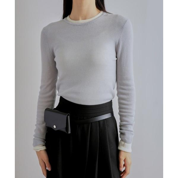 ニット セーター シアーリブカラーニット レディース