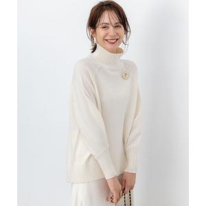ニット セーター ウールカシミヤミックス ロールネックニット レディース