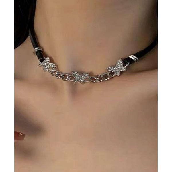 ネックレス バタフライチェーンチョーカー レディース