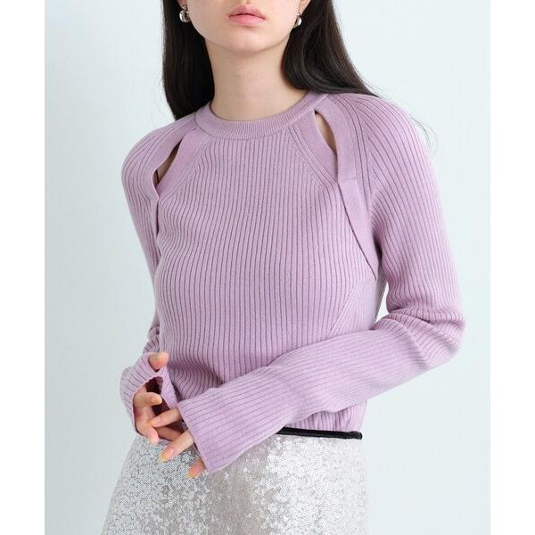 ニット セーター shoulder slit pullover レディース