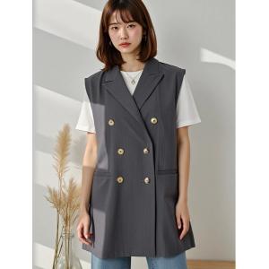 ジャケット テーラードジャケット ダブルボタンテーラードベスト レディース