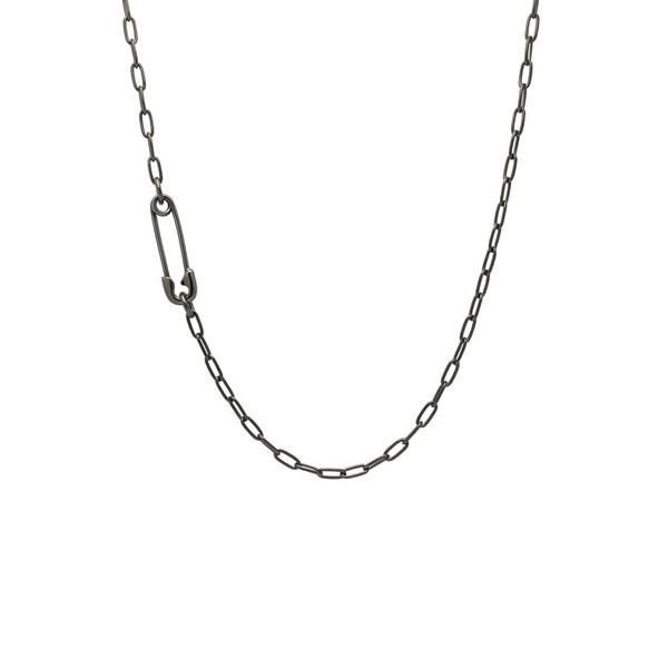 ネックレス 安全ピン 長アズキ チェーン ダイヤモンド ネックレス S シルバー925 メンズ レデ...