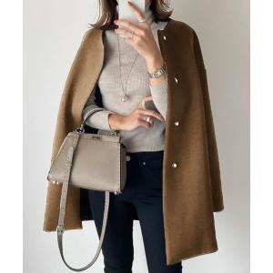 ジャケット ノーカラージャケット ノーカラーミドル丈コート レディース