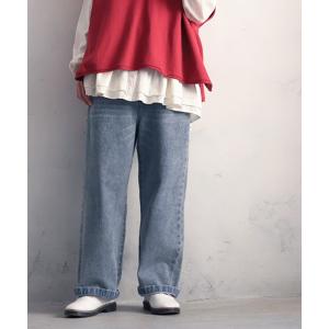ワイドパンツ ジーンズ デニム デニムパンツ ちょっぴりワイドな、日常デニム。 レディース