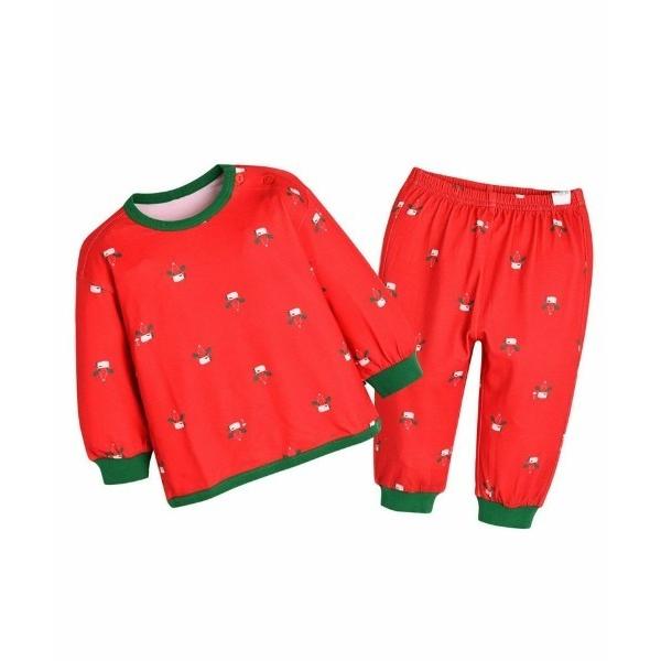 パジャマ 「x&apos;mas」シャイニーソフトルーズトップス＆パンツ キッズ 子供 男の子 女の子