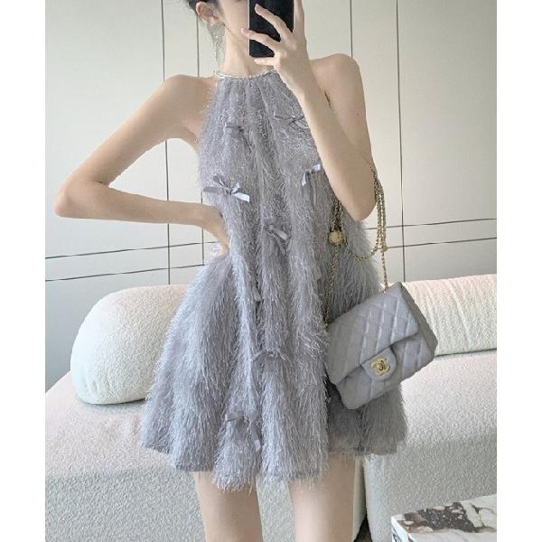 ドレス ふわふわミニリボンドレス