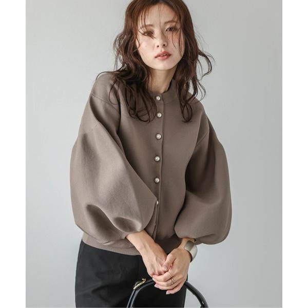 カーディガン 2wayパールニットカーディガン レディース