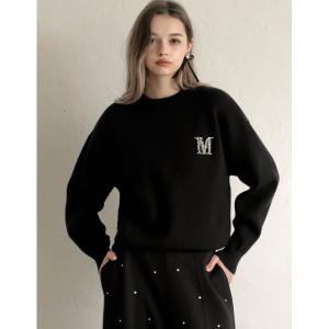 ニット セーター 「MEISM by Re:EDIT」「2025AW PRE ORDER」Mビジューエンブレムニットトップス レディース