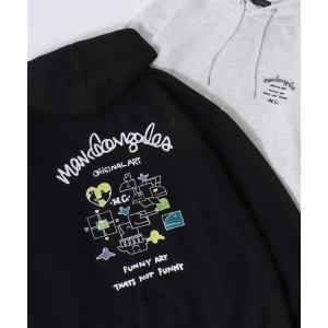 パーカー MARK GONZALES ARTWORK COLLECTION/マークゴンザレス 別注 ワンポイント刺繍 バックプリント オーバーサイズ