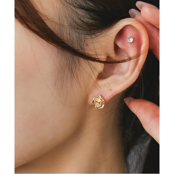 ピアス Os　-オズ-　「金属アレルギー対応」メタルローズピアス レディース