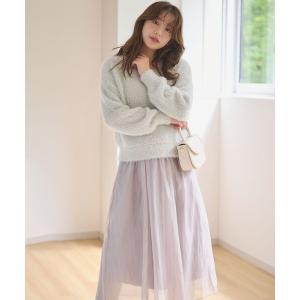 セットアップ 「洗える」ニット×フレアスカート セットアップ レディース