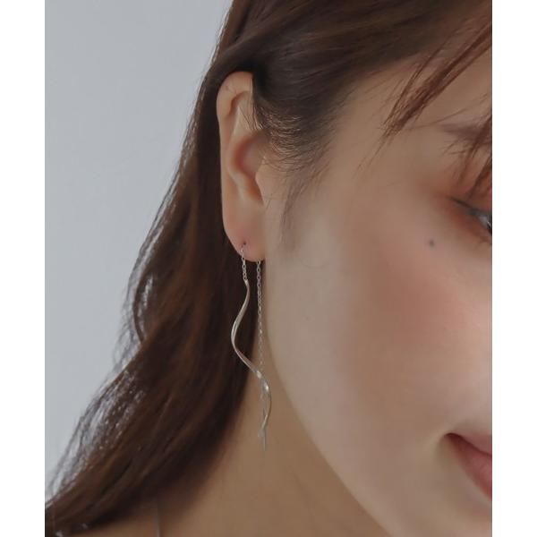 ピアス 金属アレルギー対応 ウェーブ アメリカンステンレスピアス レディース