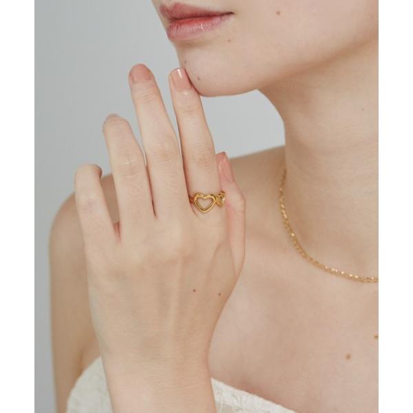 指輪 リング 「 金属アレルギー対応 」 ダブルハートリング サージカルステンレス レディース