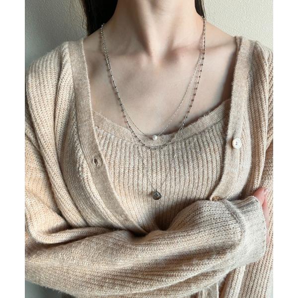 ネックレス 3連ニュアンスチャームネックレス レディース