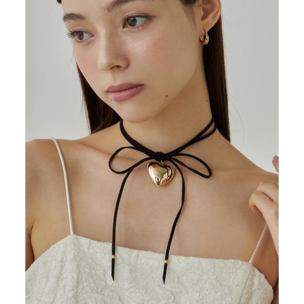 チョーカー ハートモチーフ フェイクスエード チョーカー レディース