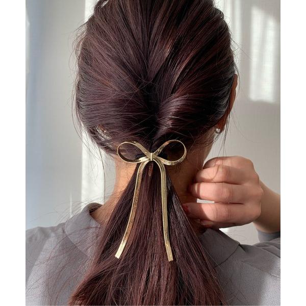 ヘアゴム メタルリボンポニー