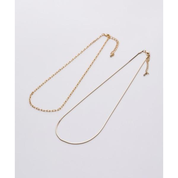 ネックレス ナローネックレス ＆ チェーンネックレス 2個セット レディース