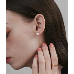 ピアス 「 金属アレルギー対応 」 パールチェーンピアス サージカルステンレス   (両耳用) レディース