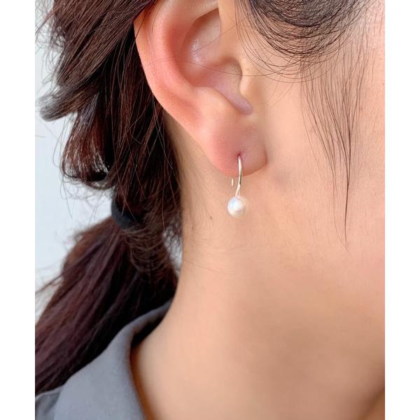 ピアス silver925 パールフックピアス  (両耳用) レディース