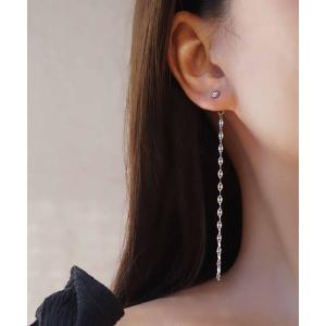 サージカルステンレス アレルギー対応 ピアス saran jewelry/2way ロング デザイン チェーン ピアス レディース