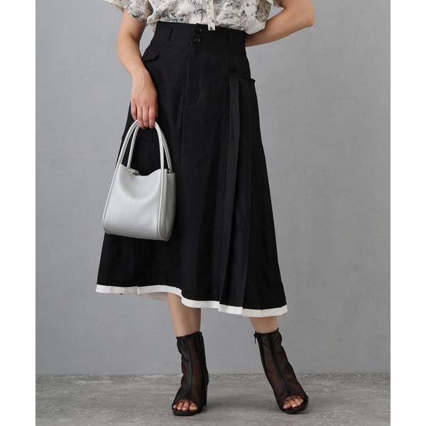 スカート アシメプリーツAラインスカート