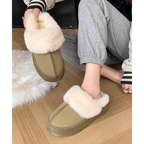 ブーツ ムートン風ファーボリューム厚底ショートブーツ / ボア レディース