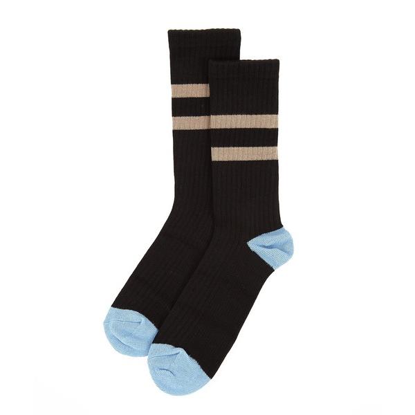 靴下 an meets zakka ラインリブソックス / 靴下 メンズ カラーソックス カラーブロ...
