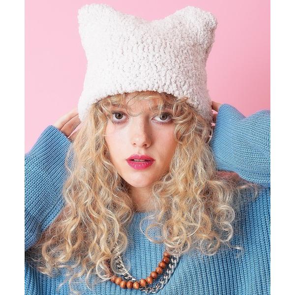 ニット帽 ニットキャップ メンズ an meets zakka モコモコネコ耳ニット帽 メンズ レデ...